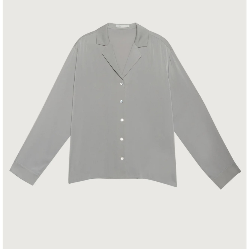 Oak + Fort Satin Button Up Blouse